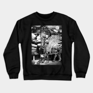 Lamassu Statue Guardian Ancient Mesopotamia Sumeria Assyria Crewneck Sweatshirt